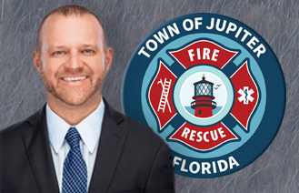 JFRD Medical Director with Fire Rescue Logo