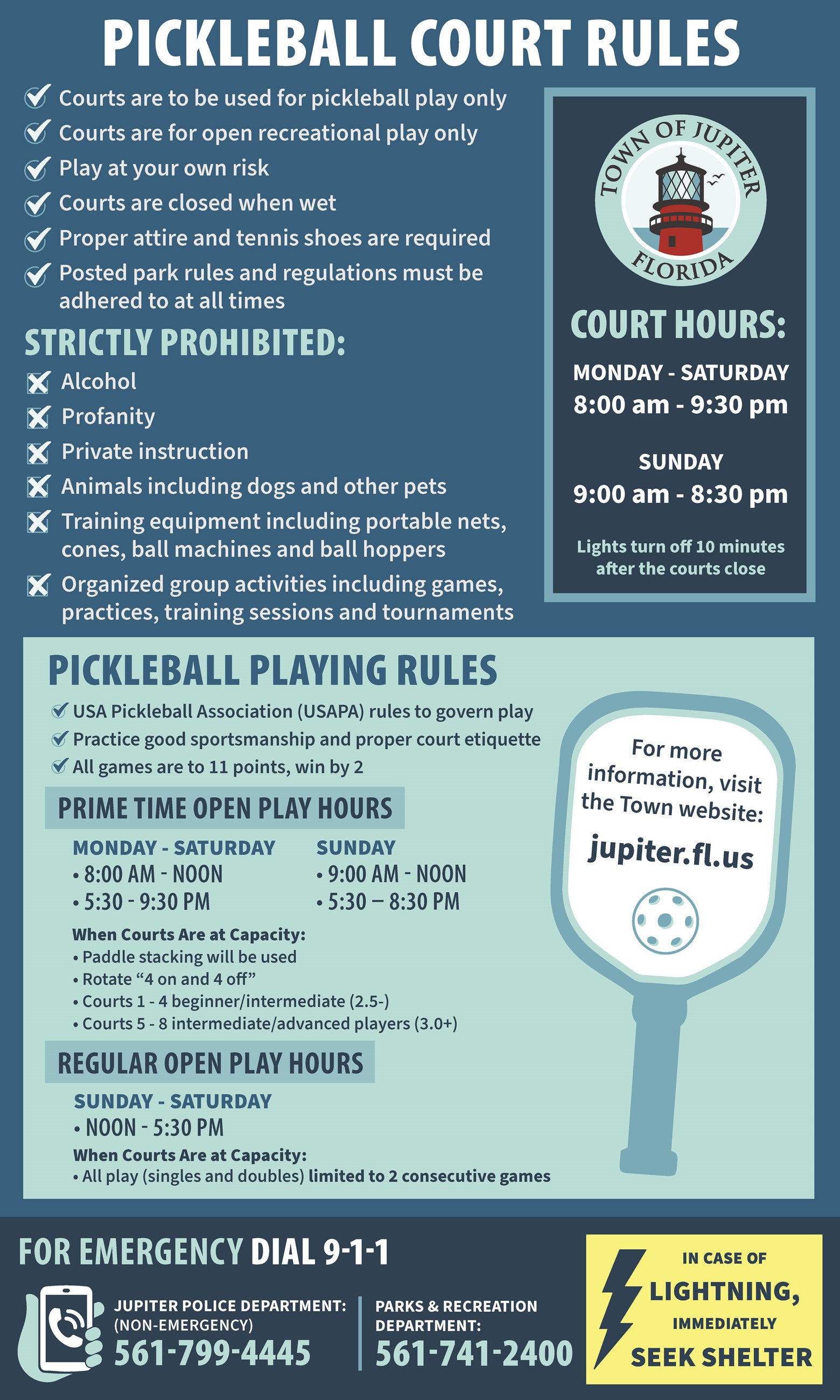 JCP Pickleball Court Rules