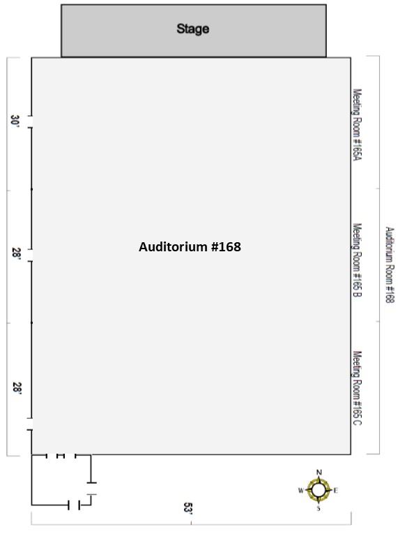  Graphic representing a large rectangular room with all rooms shaded.