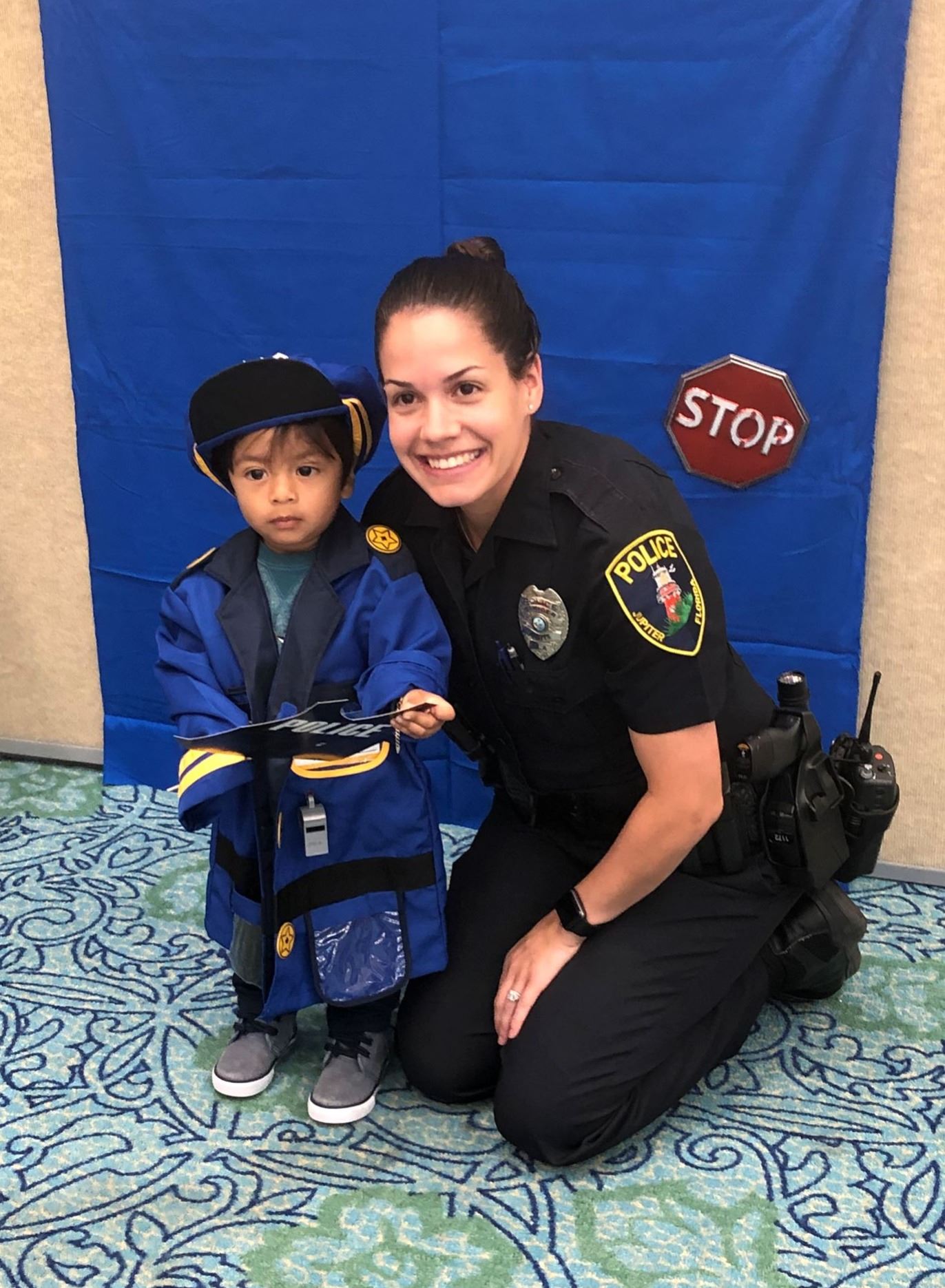 Cop and Toddler in police uniform