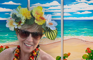 Cherie Blickenstaff in front of her painting