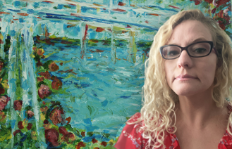 Danica Papali and her painting