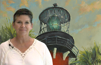 Gretchen Cocuzza with Painting