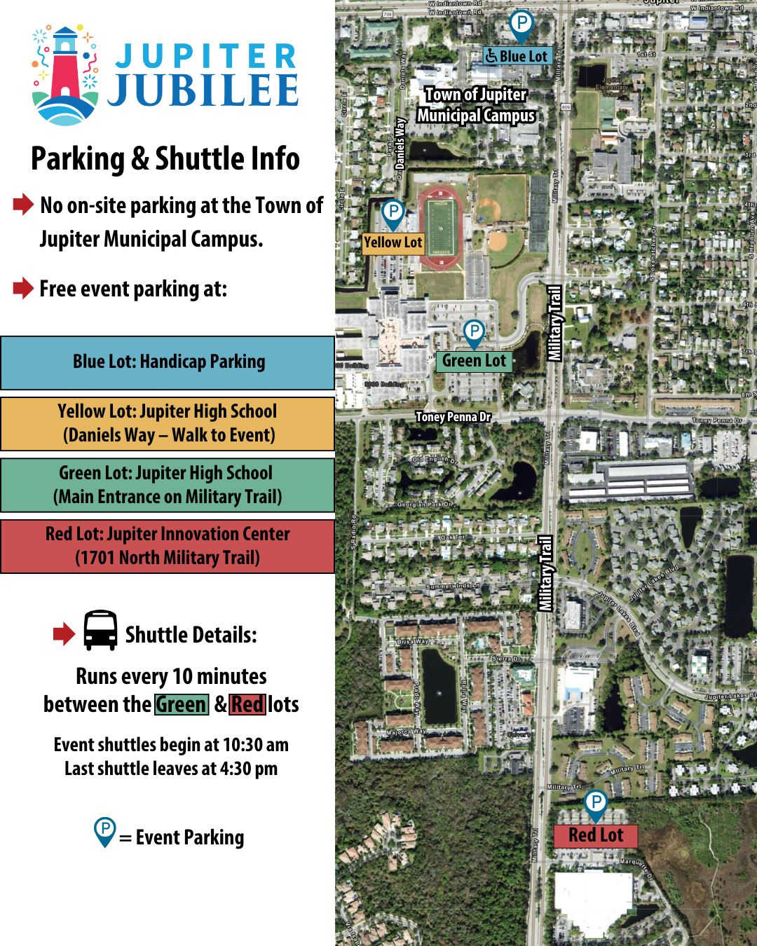 Jubilee Shuttle Route Map 2026